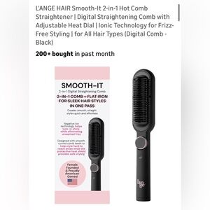 Lange Smooth-It Hot Comb Straightener - Black